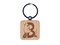 Animal Alphabet Letter B for Beaver Engraved Wood Square Keychain Tag Charm